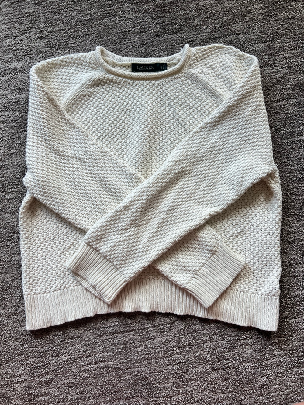 Ralph Lauren Cream Knit Sweater 100% Cotton